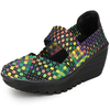 Ceinture élastique tissée chaussures swing femmes sandales de sport chaussures