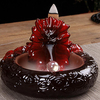 Ceramic Dragon Backflow Encens Cône Brûleur Titulaire Dencens Cendrier Parfumé Encensoir w / Clear Bead Decor