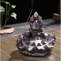Ceramique Dragon Pond Encens Backflow Brûleur Bâton Cônes Titulaire Cendrier Cendre Parfumeur