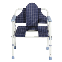 Chaise daisance en acier pliante salle de bain extérieure portative de toilette avec le pot de dossier