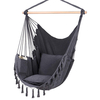 Chaise hamac Max 330Lbs / 150KG Balançoire suspendue en corde avec 2 coussins inclus Grande chaise suspendue à pampilles