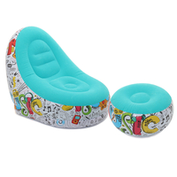 Chaise longue paresseuse gonflable pouf ensemble enfants adultes canapé repose-pieds maison intérieure