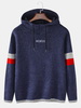Chandails à capuchon à manches longues tricotés avec broderie pour hommes