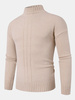Chandails chauds simples à manches longues et col montant de couleur unie pour hommes