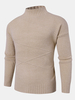 Chandails tricotés à manches longues simples pour hommes de couleur unie chaude
