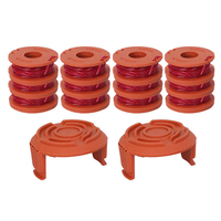 Chaîne de bobines de tête de tondeuse à gazon avec couvercle de couvercle de bobine pour Worx WA0010 WG150 WG180