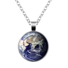 Chaîne de pull Cabochon en verre Vintage Gem Collier de la série Planet lumineux pour les femmes