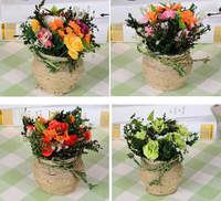 Chanvre Roses Simulation Fleur Plante En Pot Costume Robe De Mariage Décoration