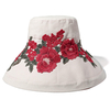 Chapeau à larges bords de fleur de broderie extérieure de femmes
