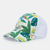 Chapeau de baseball de parasol de vacances imprimé de feuille de fleur de mode respirant de maille unisexe