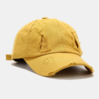 Chapeau de baseball unisexe en coton à trous cassés