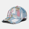 Chapeau de baseball unisexe en coton Denim Hole Graffiti Design Street Travel Wild Sunshade