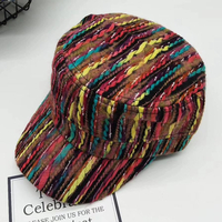 Chapeau de baseball unisexe en laine arc-en-ciel couleur mixte style ethnique