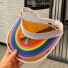 Chapeau de baseball unisexe transparent de couleur bonbon extérieur anti-UV arc-en-ciel vide