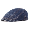 Chapeau de béret de peintre réglable double face en denim lavé pour hommes