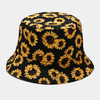 Chapeau de couple unisexe à motif floral en coton double face