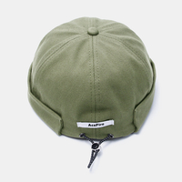 Chapeau de crâne de couleur unie rétro avec cordon de serrage