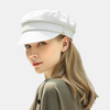 Chapeau de Gavroche en cuir artificiel Vintage Cowboy chapeau octogonal chapeau de peintre décontracté sauvage chapeaux