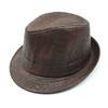 Chapeau de jazz à motif de crocodile en cuir PU pour hommes