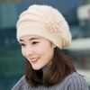 Chapeau de mère chaud chapeau de chandail tricoté épais dames