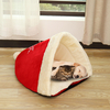 Chapeau De Noel Pet Lit Soft Chaud Cave Maison Sac De Couchage Pour Pet Chat Chien