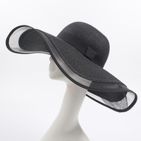 Chapeau de paille avec protection solaire pour femmes