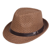 Chapeau de paille de jazz tissé dété pour hommes Protection solaire extérieure à bord court Fedora chapeau visière