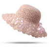 Chapeau de paille de protection solaire pliable respirable pour femmes avec écran solaire