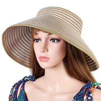 Chapeau de paille de soleil pliable dété de femmes extérieures