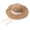 Chapeau de paille fait main cravate en dentelle pour femmes