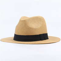 Chapeau de paille Panama pour hommes et femmes Classic Western Beach Sun Wide Brim Bucket Caps