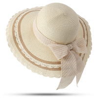 Chapeau de paille pliable pour femmes avec crème solaire