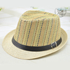 Chapeau de paille respirant vertical de couleur dhommes et de femmes chapeau de plage de protection solaire de voya