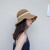 Chapeau de paille réglable pliable pour femme
