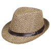 Chapeau de paille tissé dété pour hommes Protection solaire extérieure Visière de chapeau de Jazz à bords sauvages