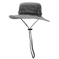 Chapeau de pêche ajustable pour hommes,  en coton sergé,  avec lettre brodée