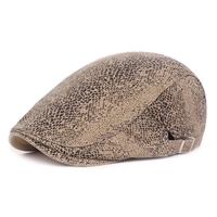Chapeau de peintre léopard pour homme,  béret,  gavroche,  casquette plate