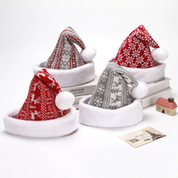 Chapeau de père Noël tricoté unisexe motif de flocon de neige élan chaud chapeau tricoté de fête chapeau de Noël