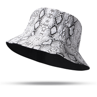Chapeau de seau à motif de serpent unisexe Chapeau de seau à double face Chapeau de pêcheur portable