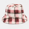Chapeau de seau de chapeau de couple occasionnel chaud de couleur de contraste de cheveux dagneau unisexe