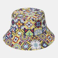 Chapeau de seau de chapeau de parasol de voyage occasionnel extérieur dimpression de fleurs colorées