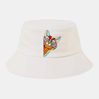Chapeau de seau de mode respirant réglable de modèle de chat coloré de coton unisexe