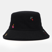 Chapeau de seau de mode simple de broderie de modèle de champignon unisexe