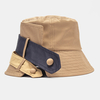 Chapeau de seau de mode unique en queue daronde de bandage de couleur contrastée de coton unisexe