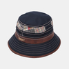Chapeau de seau de mode unisexe à motif de points rayé patchwork à bordure unique