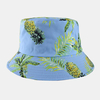 Chapeau de seau de parasol décontracté en plein air unisexe à motif dananas en coton double face