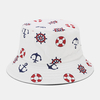 Chapeau de seau de parasol décontracté extérieur à motif dancre double face pour femmes et hommes