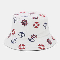Chapeau de seau de parasol décontracté extérieur à motif dancre double face pour femmes et hommes
