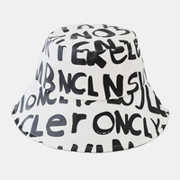 Chapeau de seau de parasol de hip-hop décontracté de motif de lettre de coton unisexe