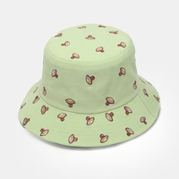 Chapeau de seau de parasol de mode de broderie de modèle de champignon de dessin animé